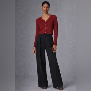 Ganni Metallic Sparkling Red Knit Cardigan